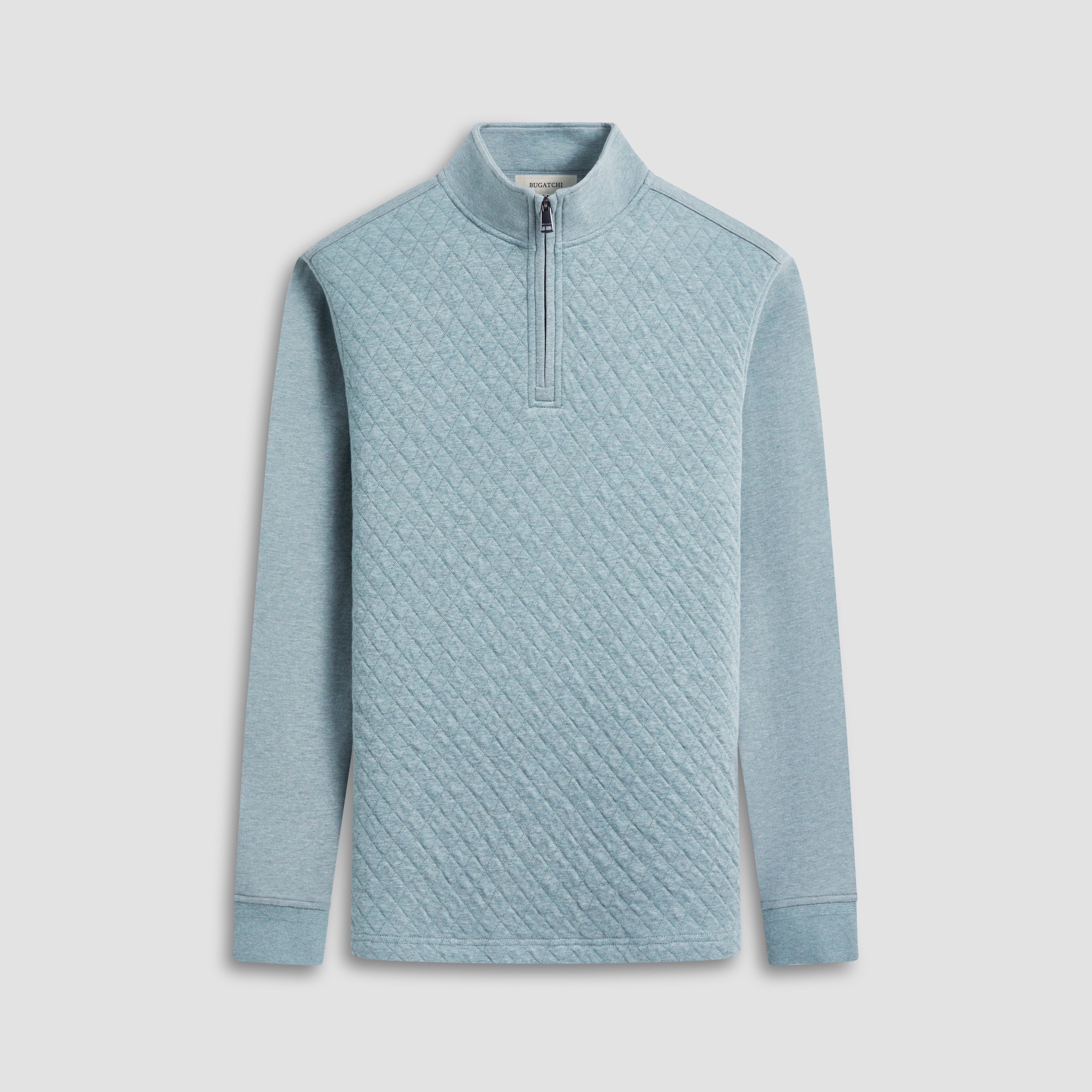 Diamond Quilted Quarter-Zip Pullover