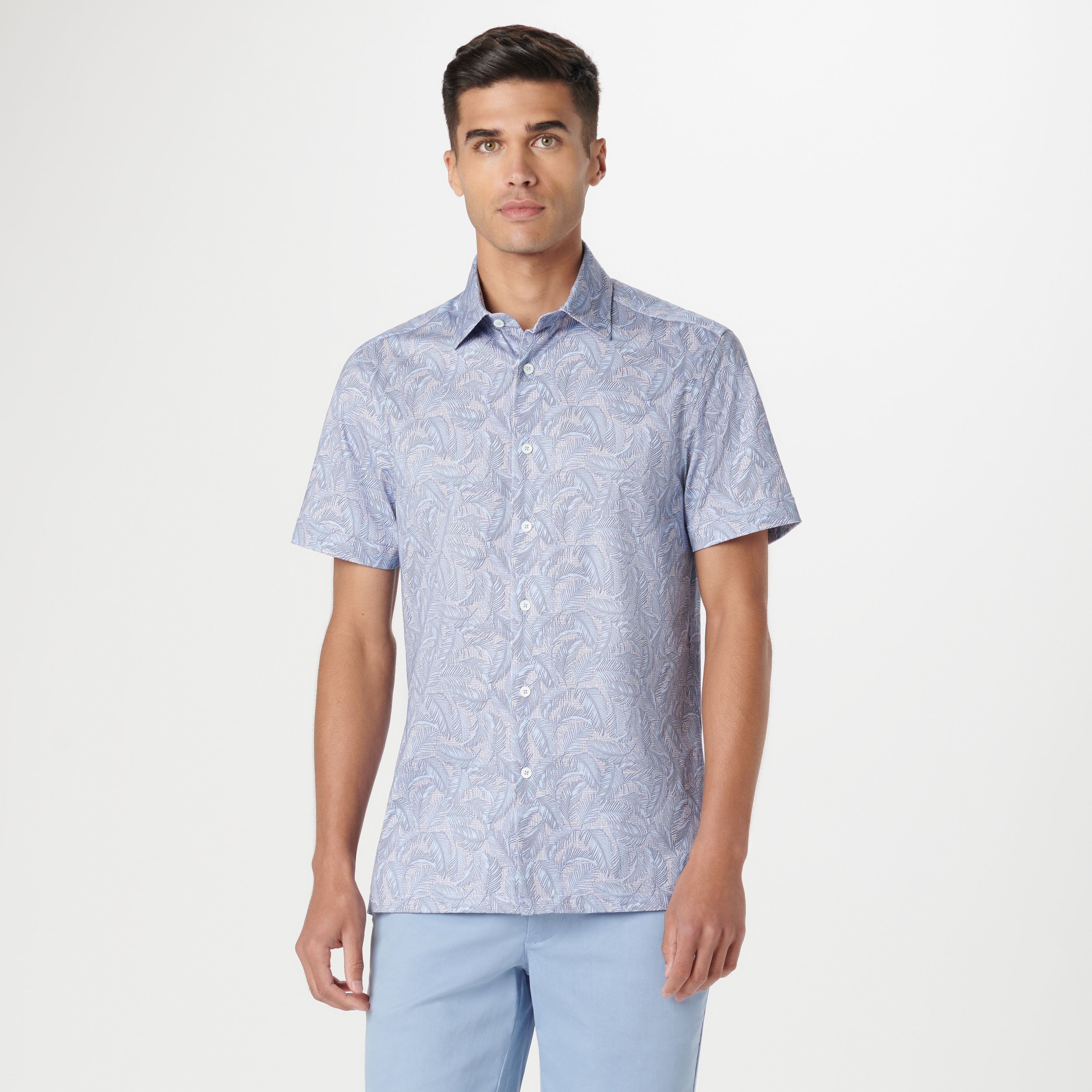 Milo Leaf Print OoohCotton Short Sleeve Shirt