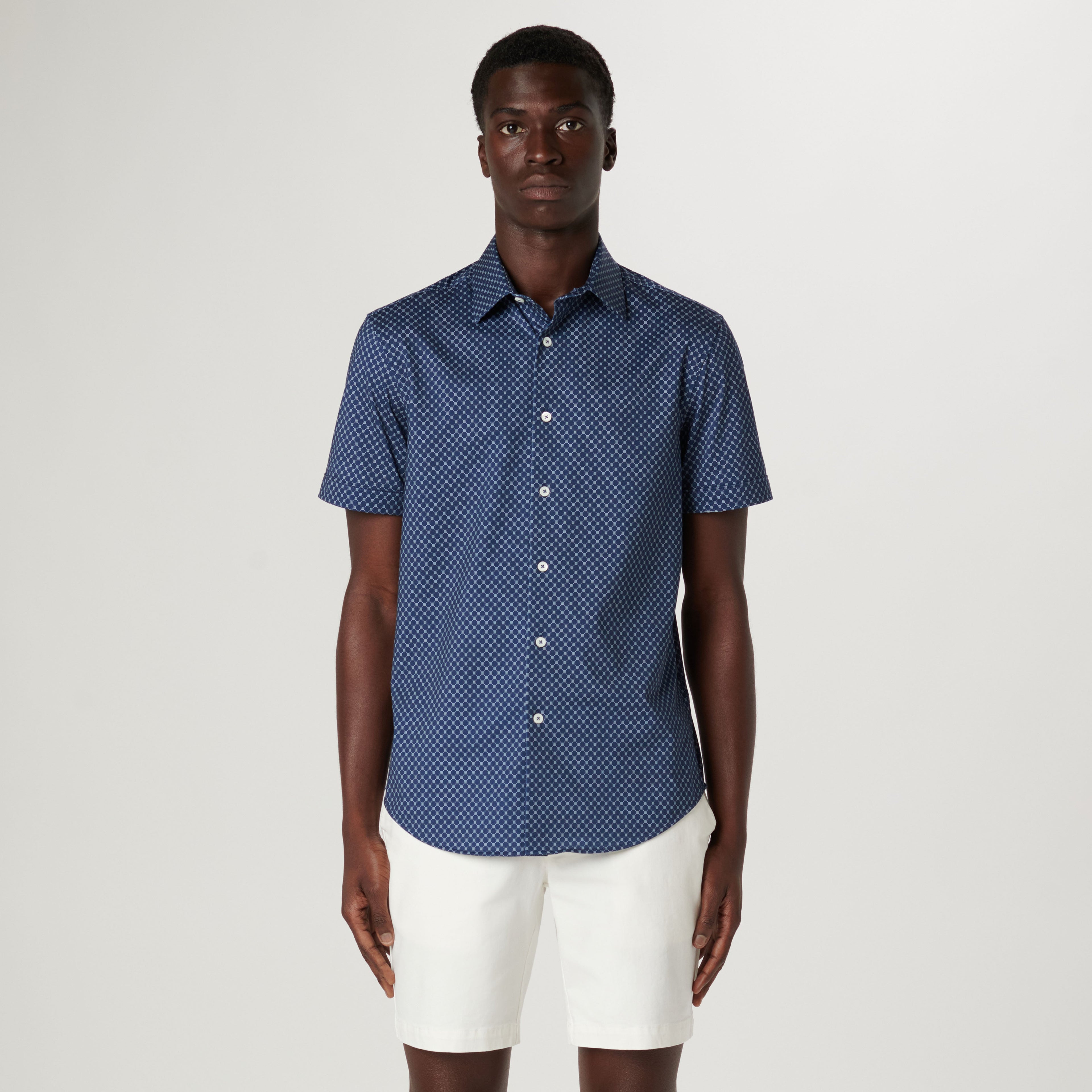 Miles Geometric OoohCotton Short Sleeve Shirt
