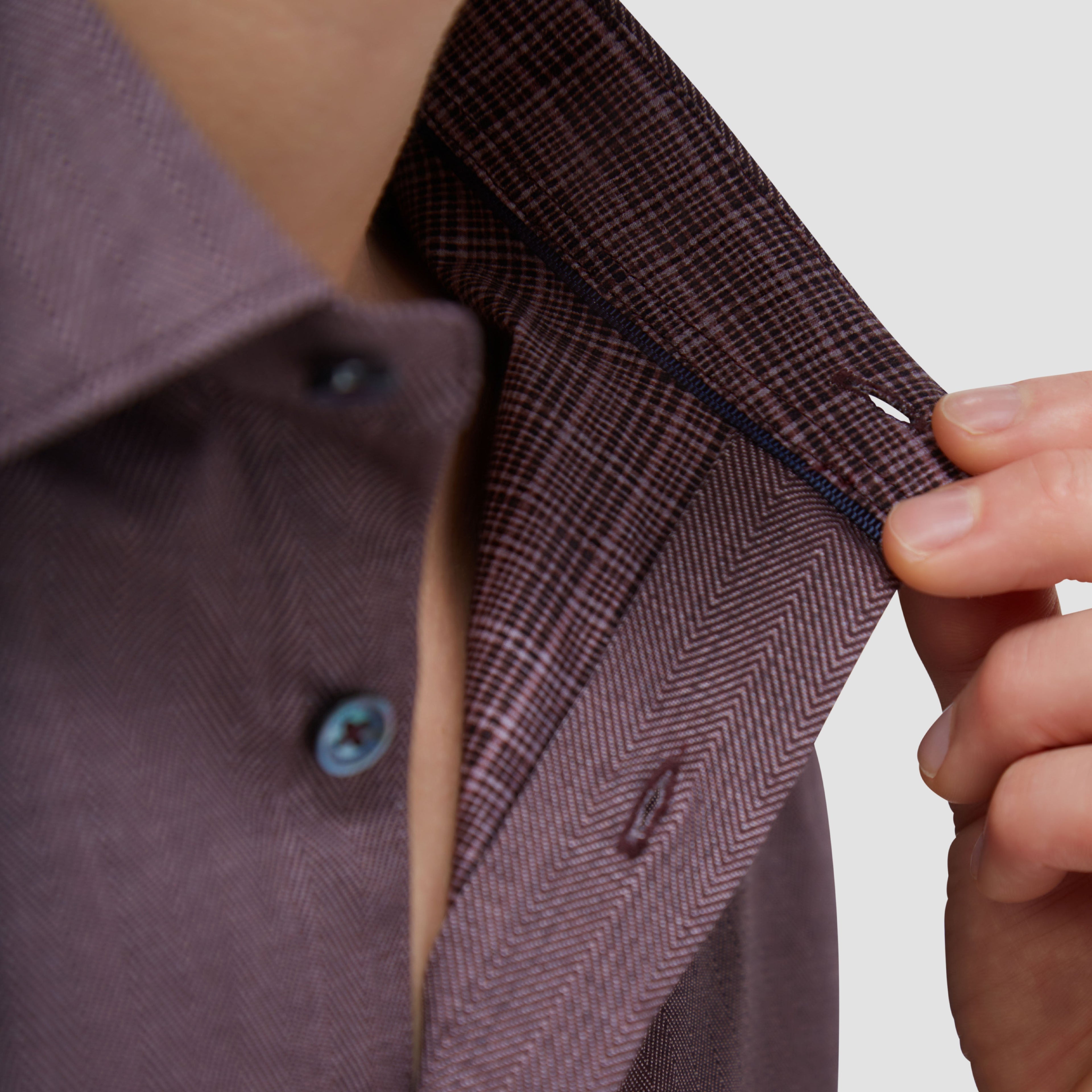 Jimmy Double Sided Herringbone/Check OoohCotton Shirt