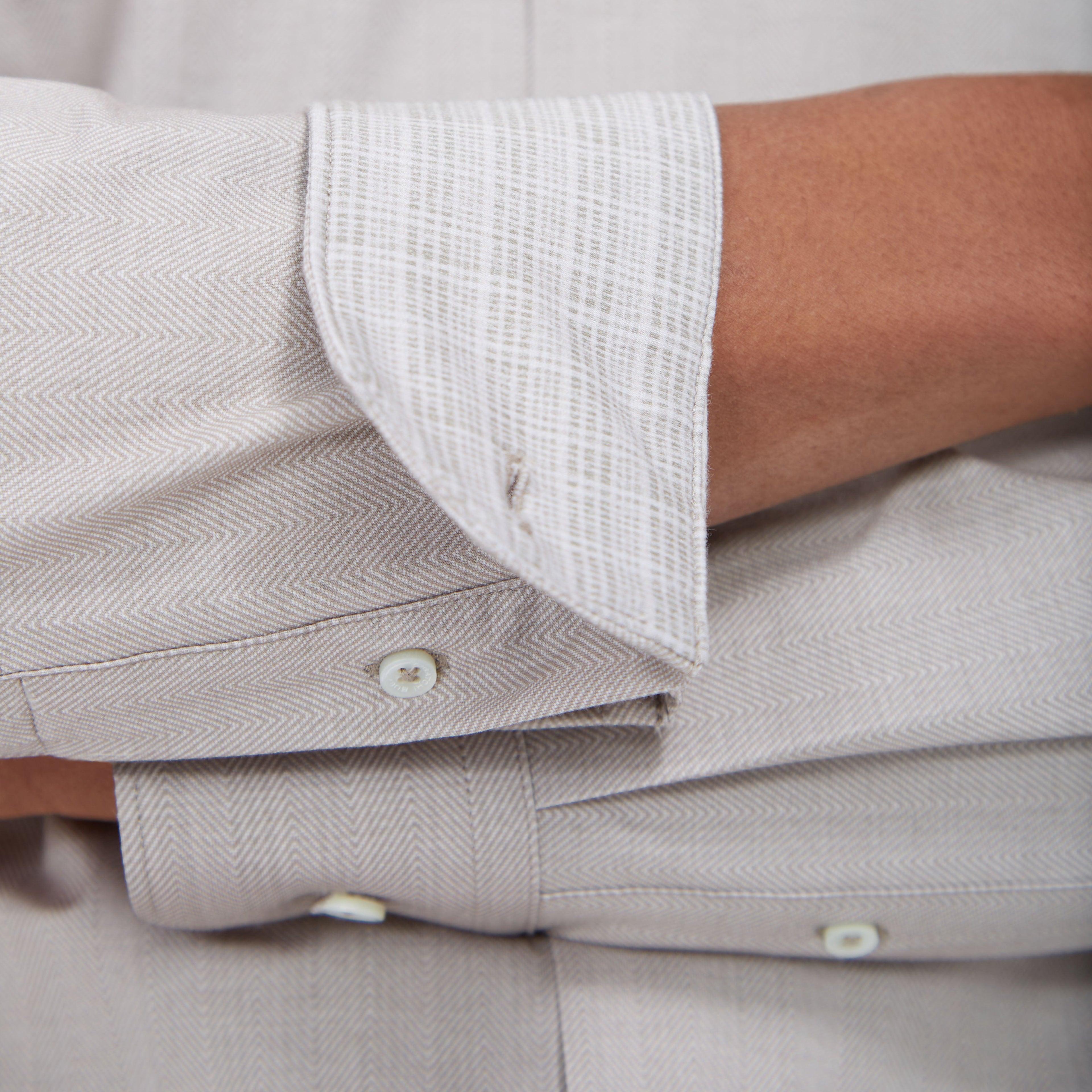 Jimmy Double Sided Herringbone/Check OoohCotton Shirt