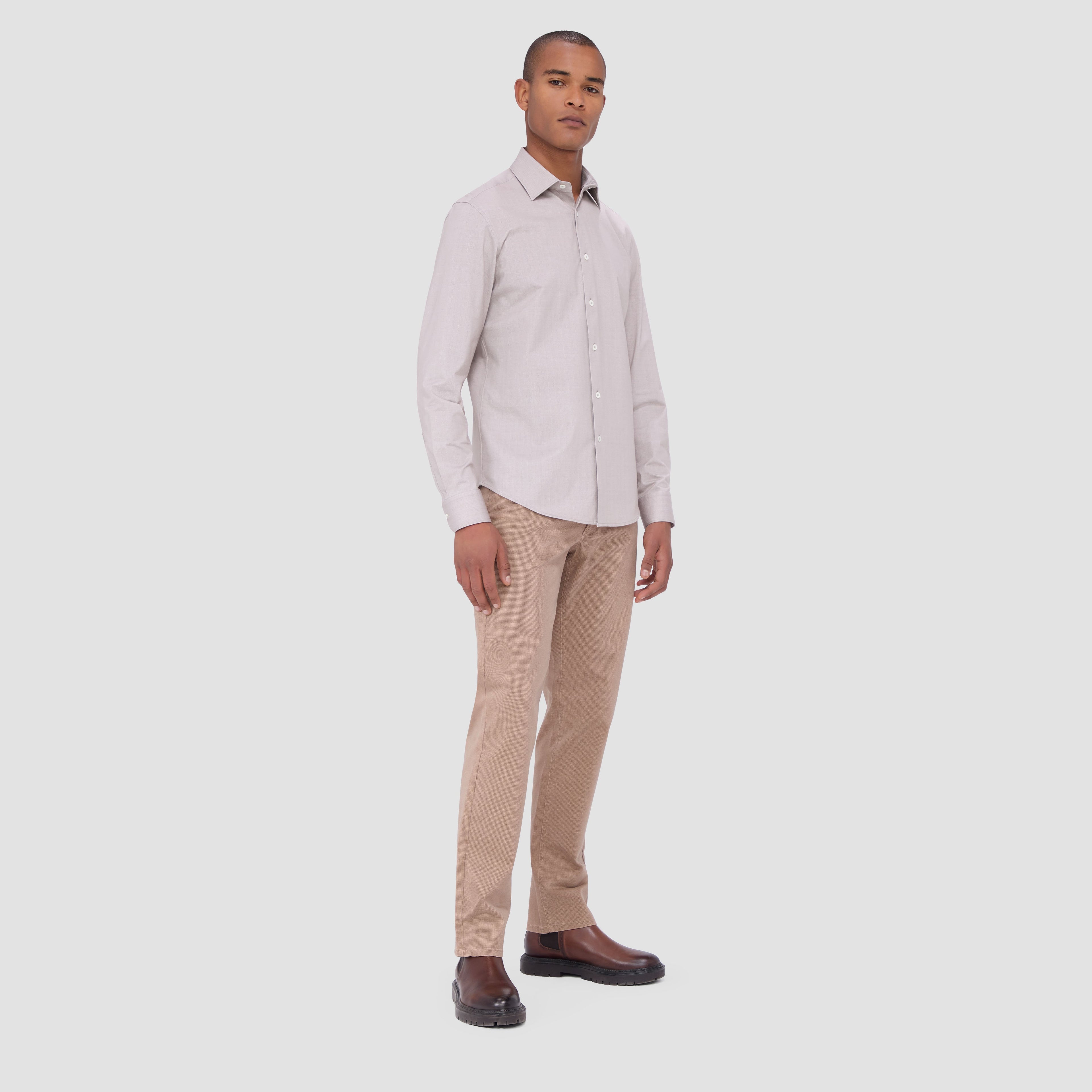 Jimmy Double Sided Herringbone/Check OoohCotton Shirt