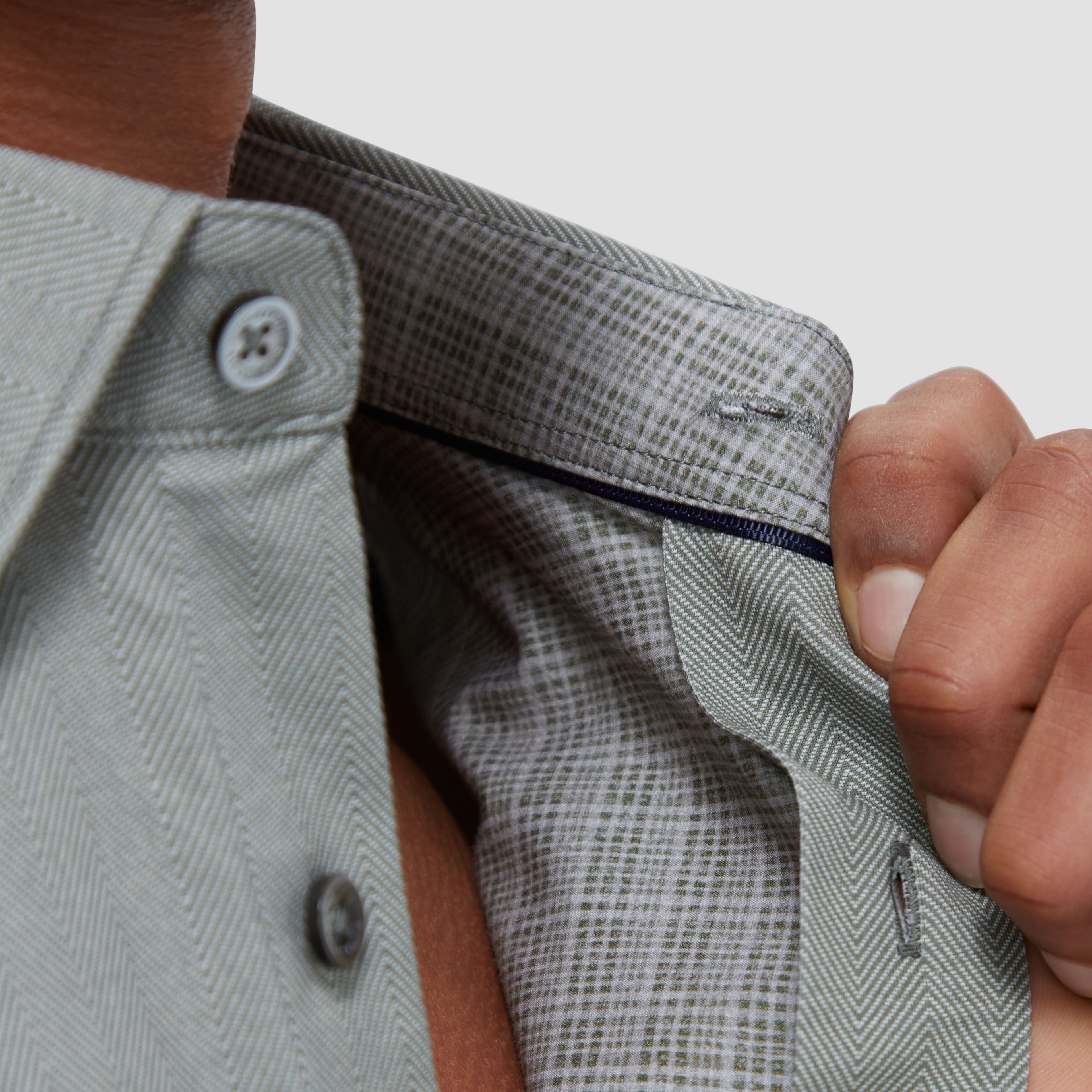 Jimmy Double Sided Herringbone/Check OoohCotton Shirt