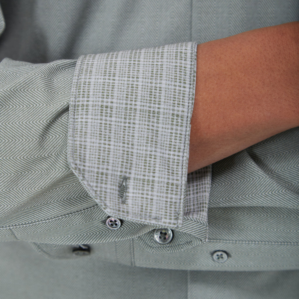 Jimmy Double Sided Herringbone/Check OoohCotton Shirt