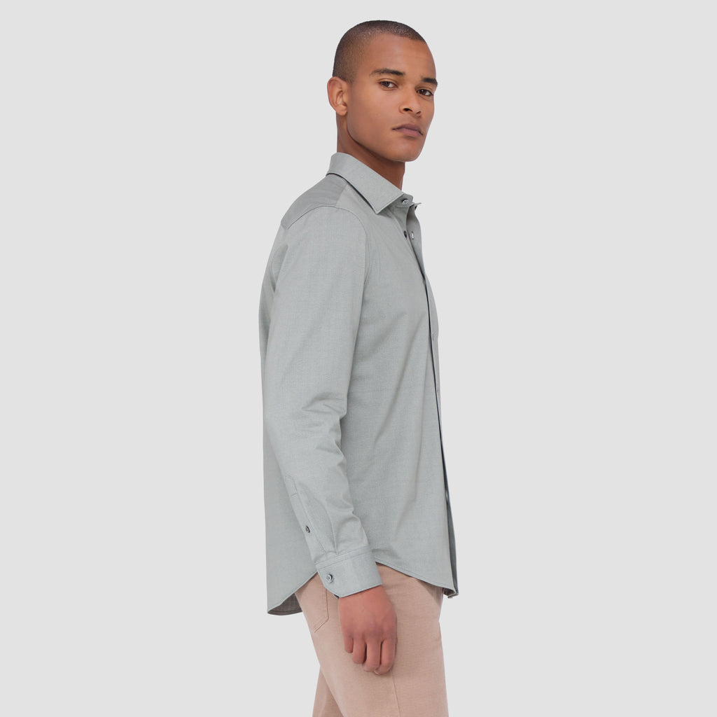 Jimmy Double Sided Herringbone/Check OoohCotton Shirt