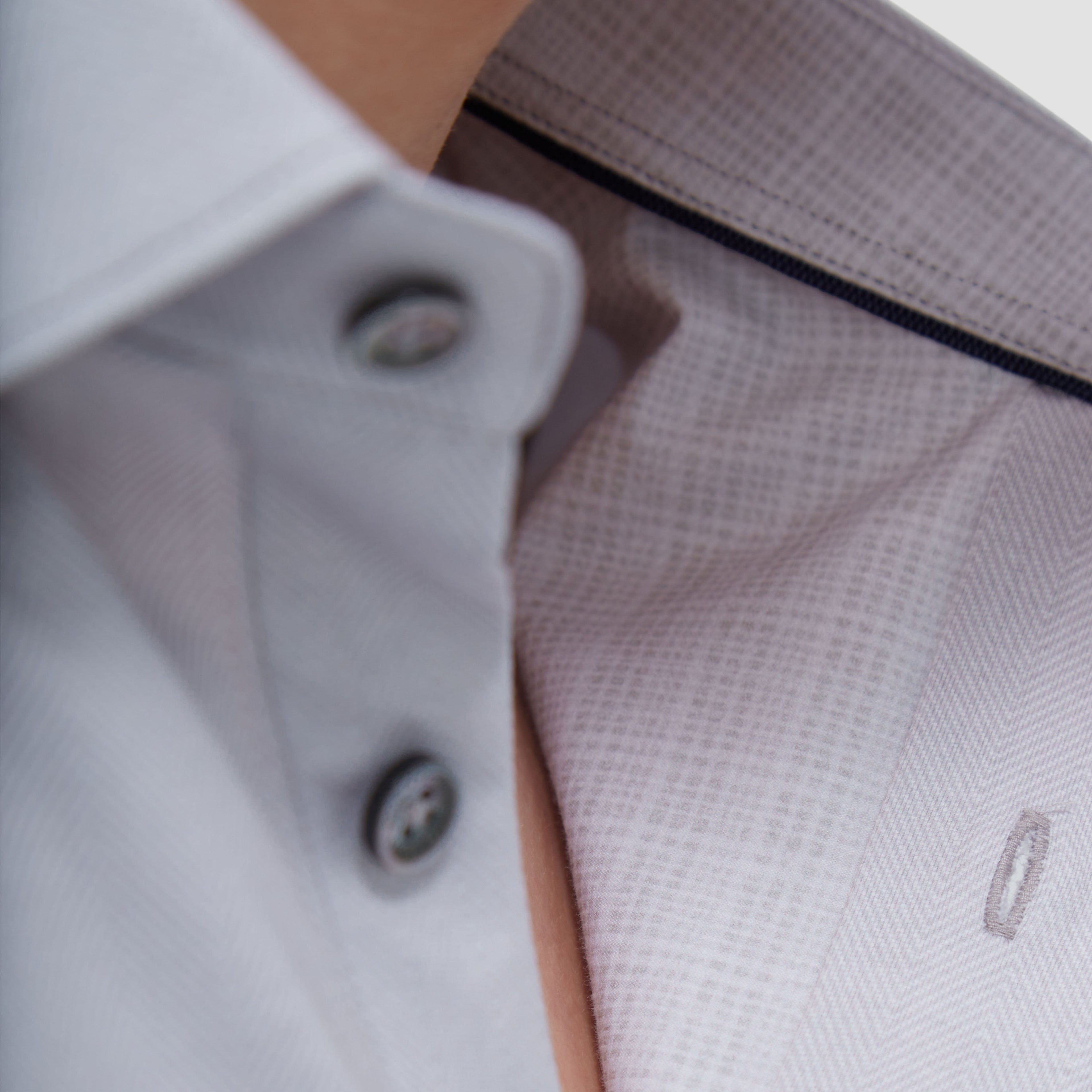 Jimmy Double Sided Herringbone/Check OoohCotton Shirt