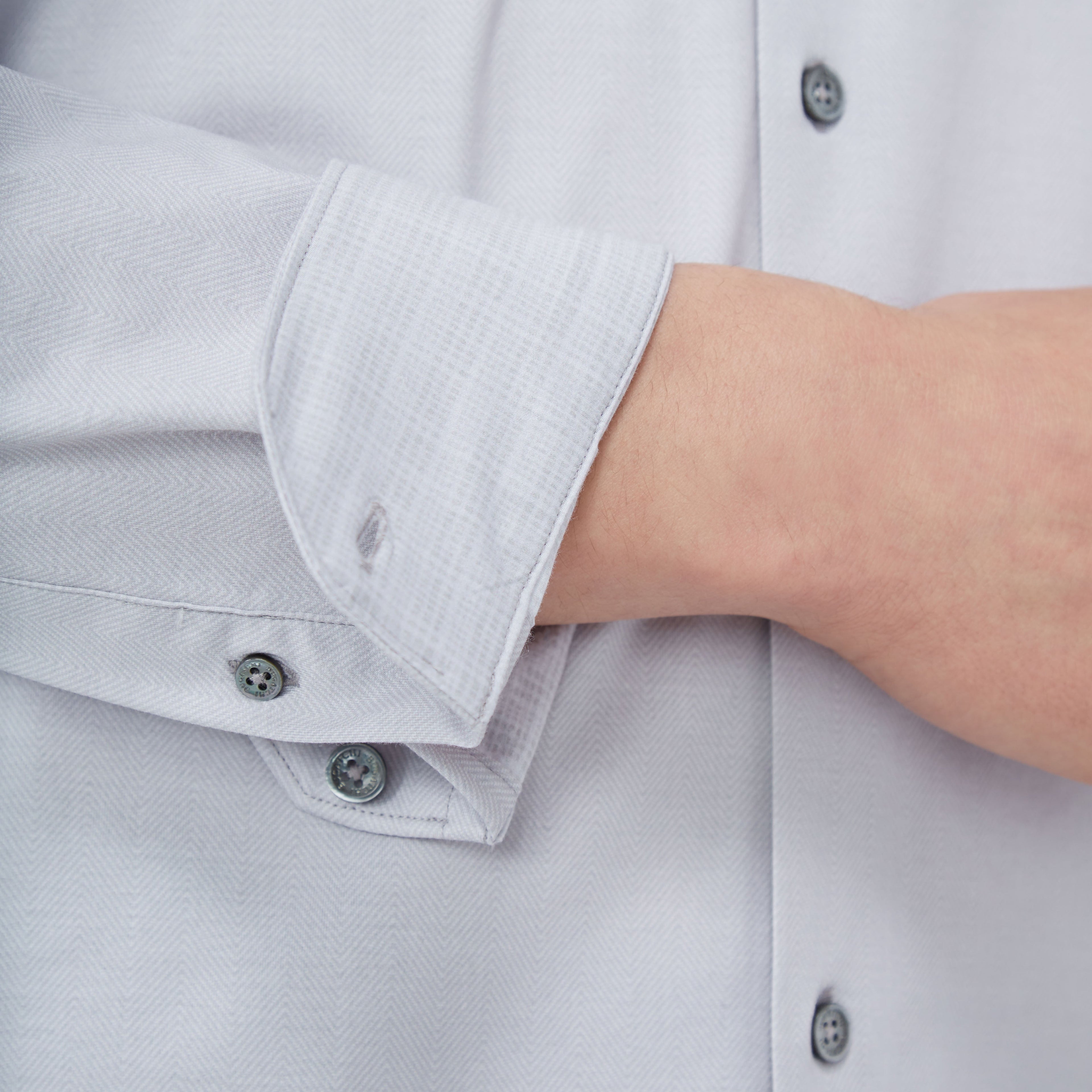 Jimmy Double Sided Herringbone/Check OoohCotton Shirt