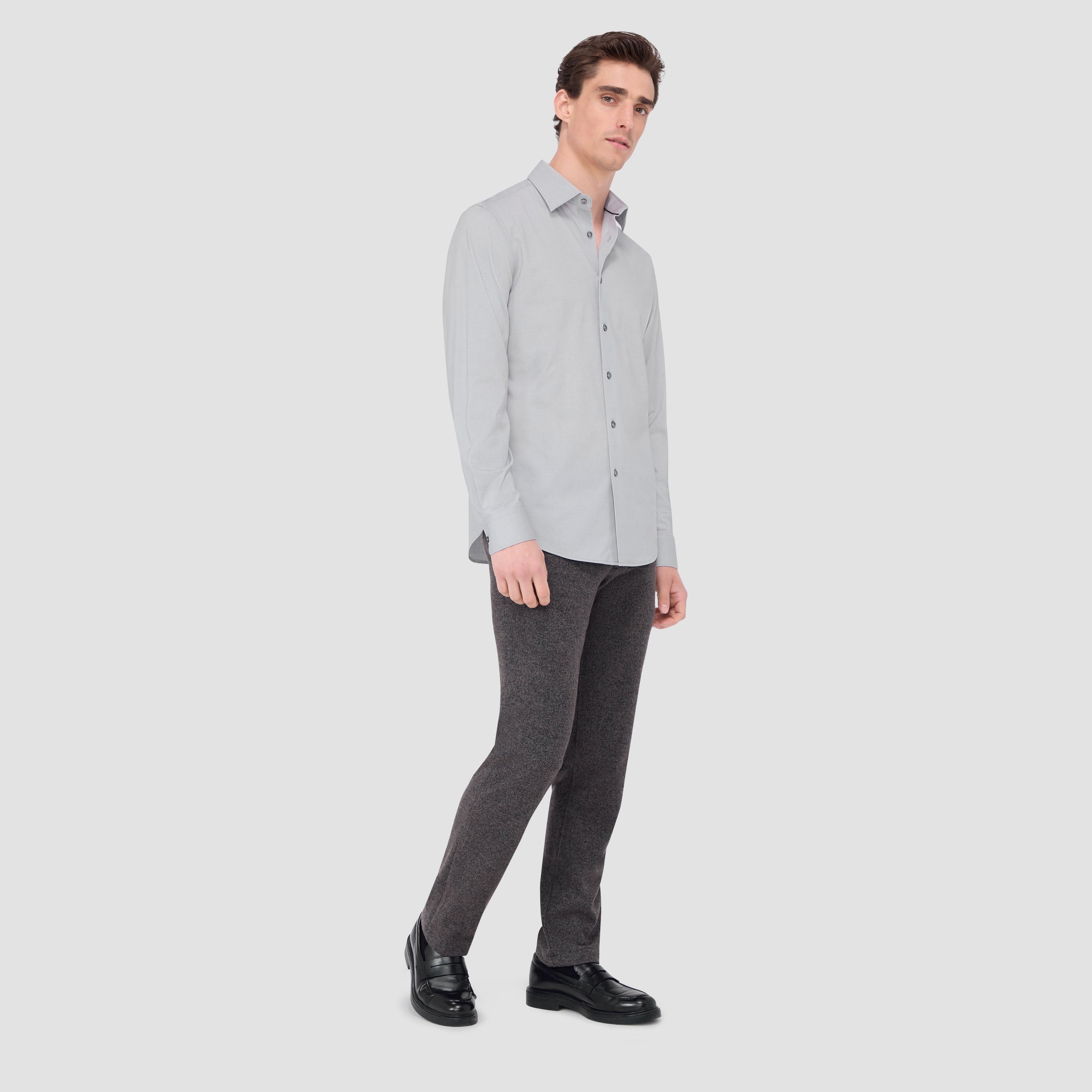 Jimmy Double Sided Herringbone/Check OoohCotton Shirt