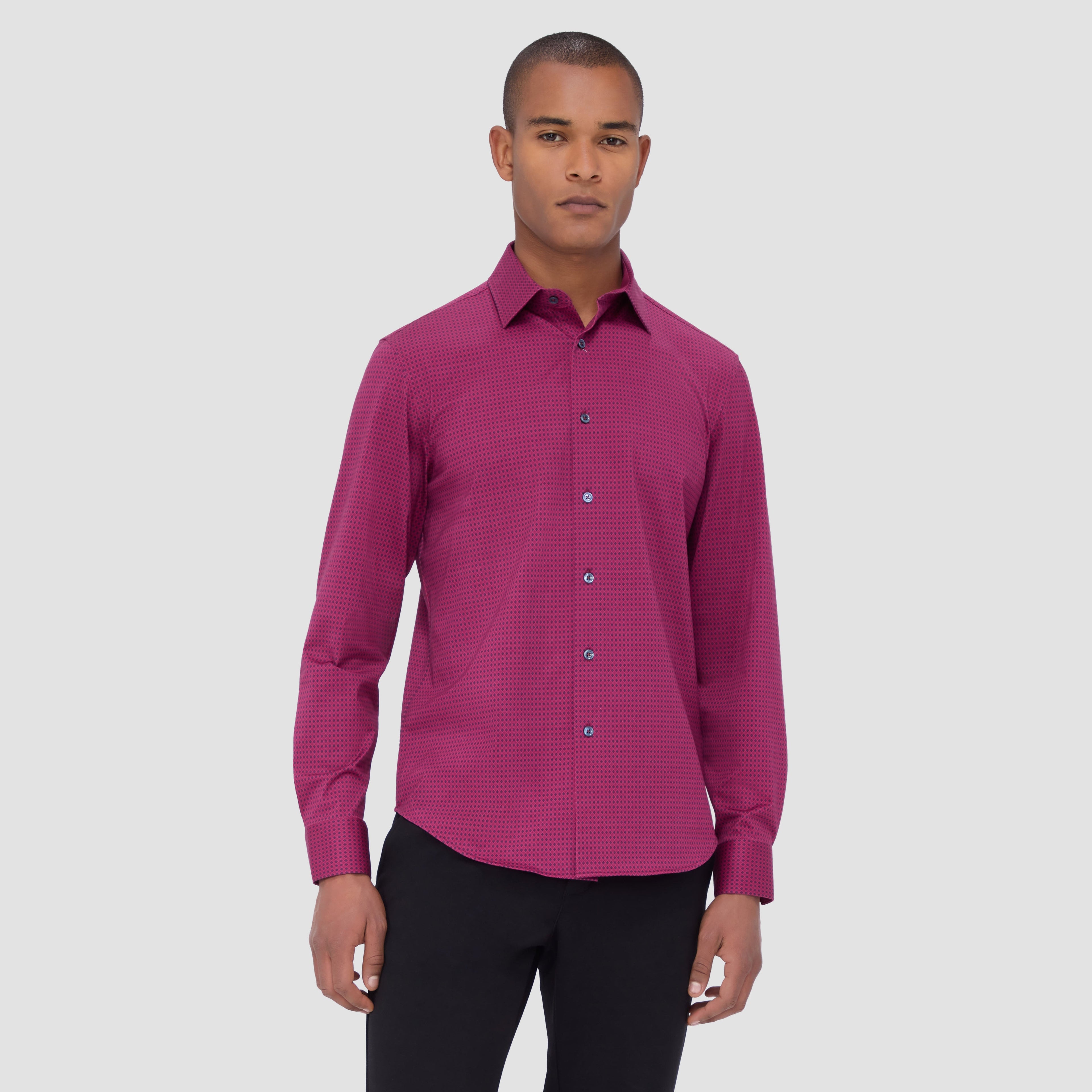 Jimmy Double Sided Geometric/Solid OoohCotton Shirt