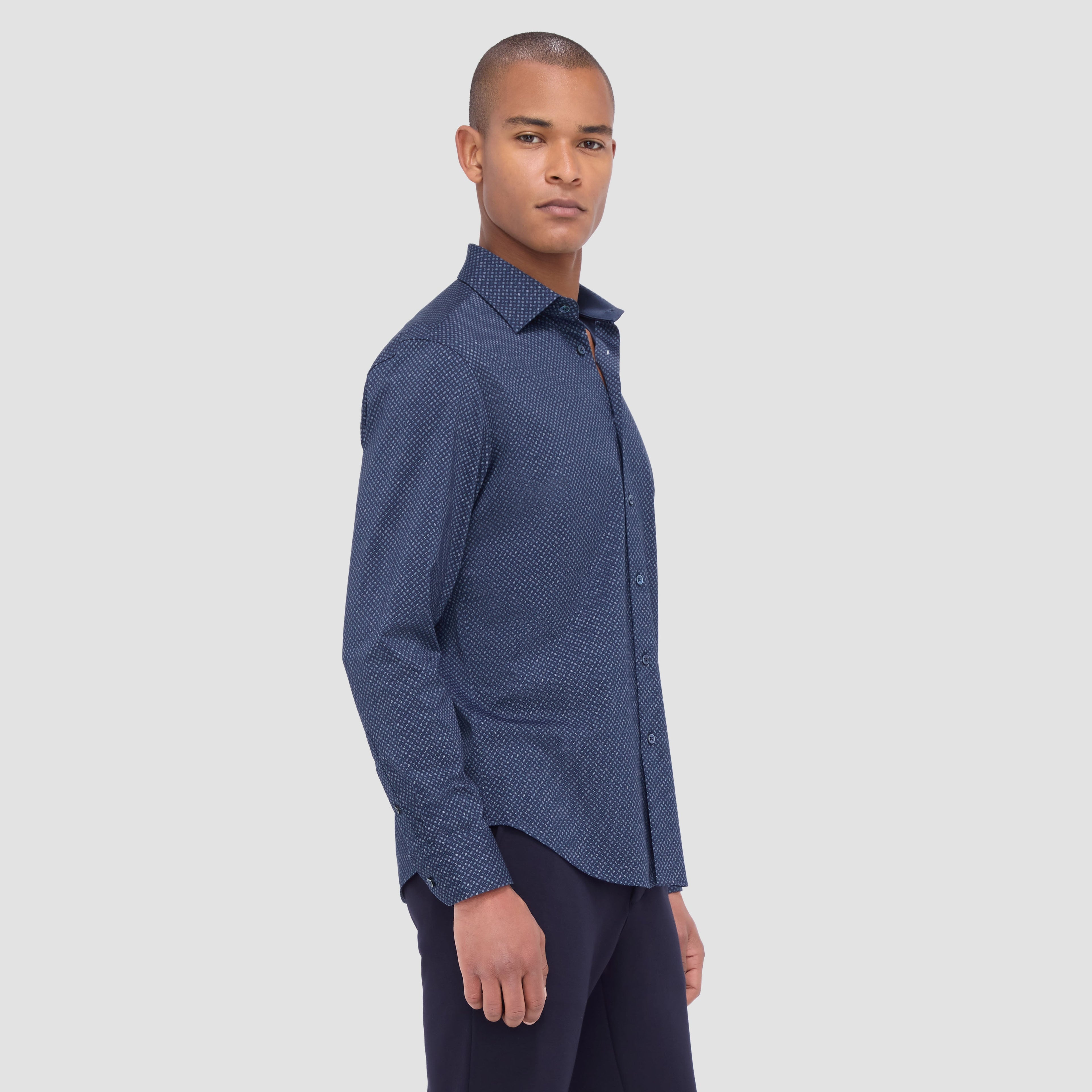 Jimmy Double Sided Geometric/Solid OoohCotton Shirt