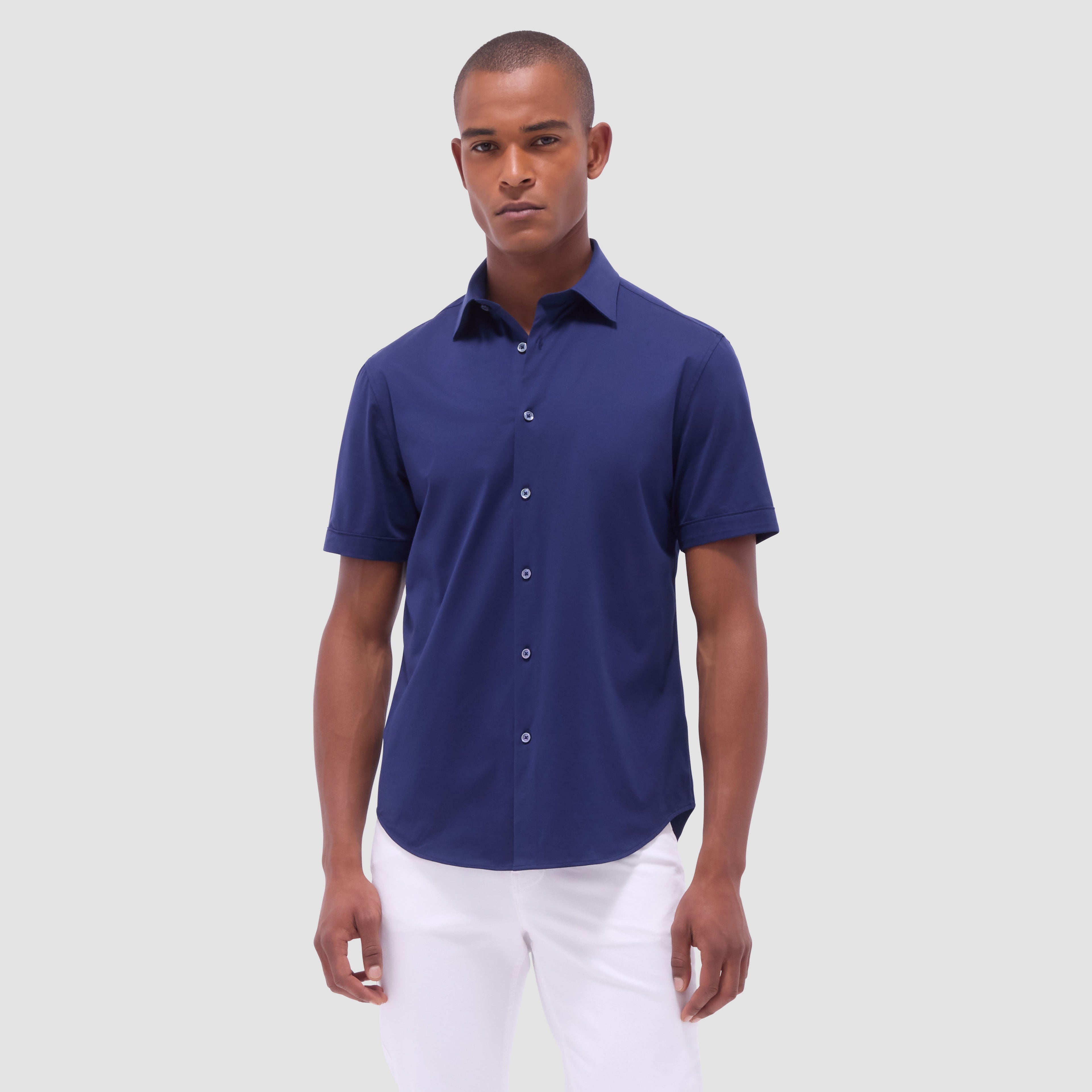 Miles Solid OoohCotton Short Sleeve Shirt