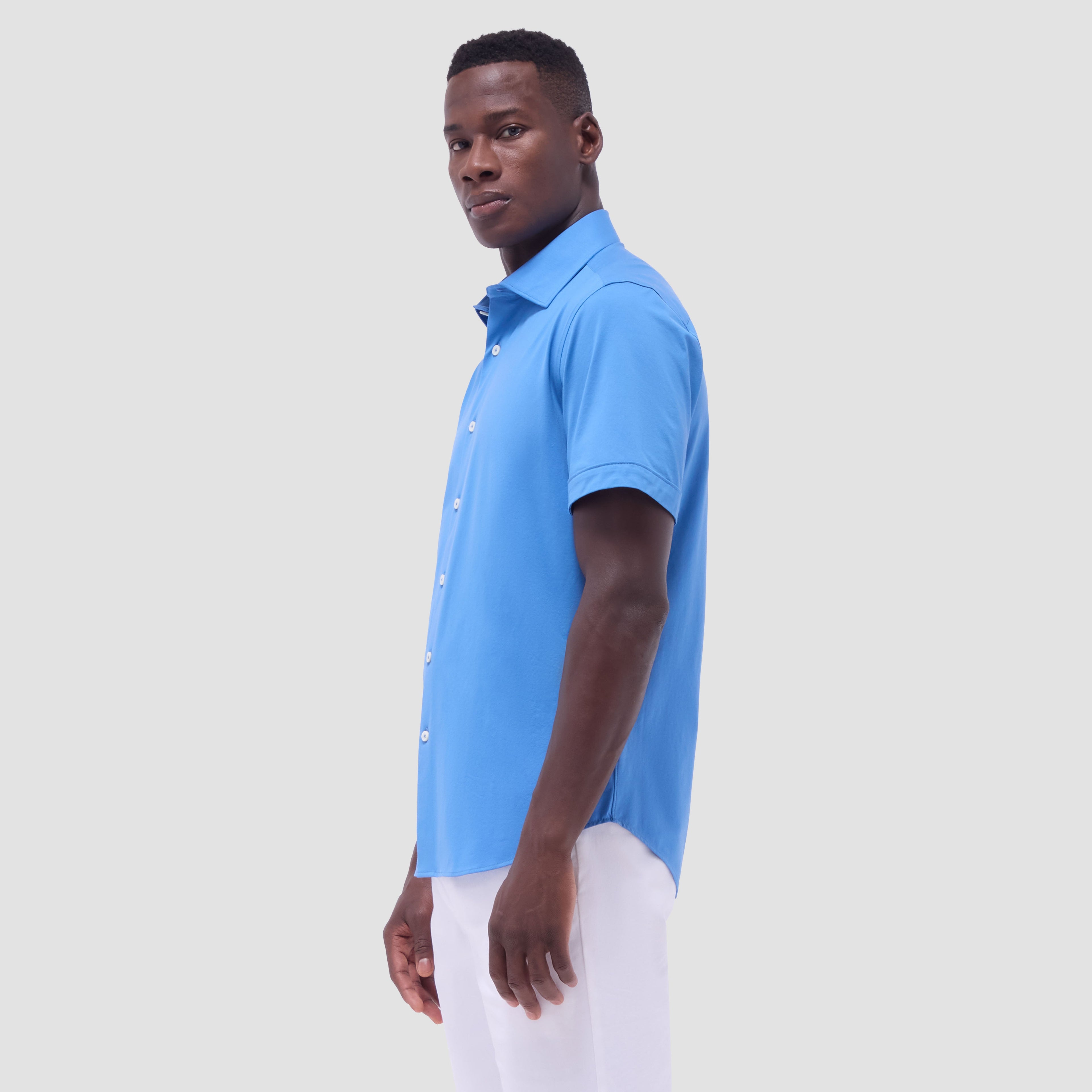 Miles Solid OoohCotton Short Sleeve Shirt